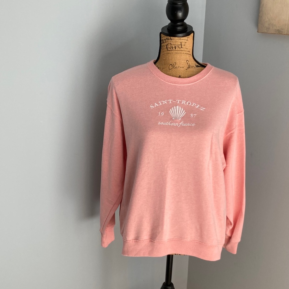 Hollister Saint-Tropez Graphic Pink Hoodie Women Size XS